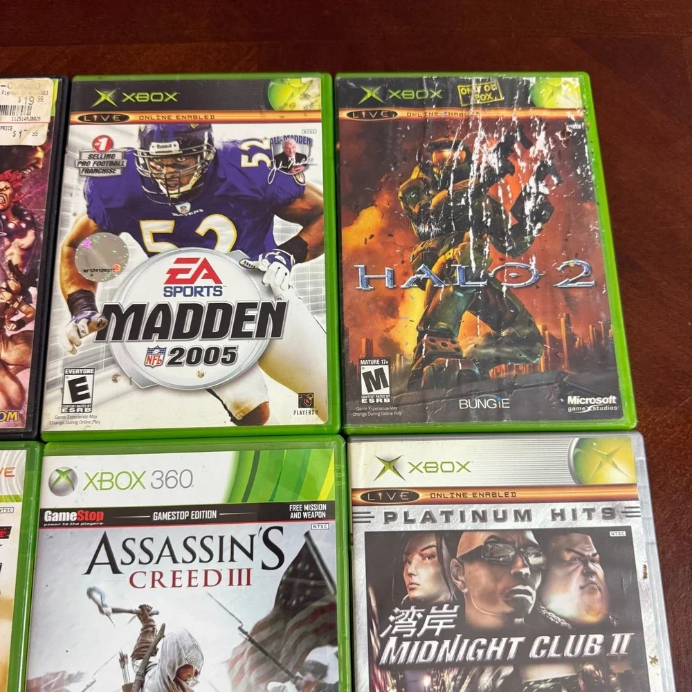 Xbox & Xbox‎ 360 Game Lot 9 Halo 2 Street Fighter Madden Assassin's Creed Mix